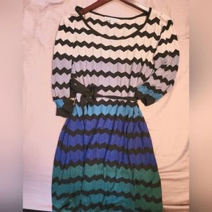 Danny and Nicole, sixe 1x midi, multicolor dress